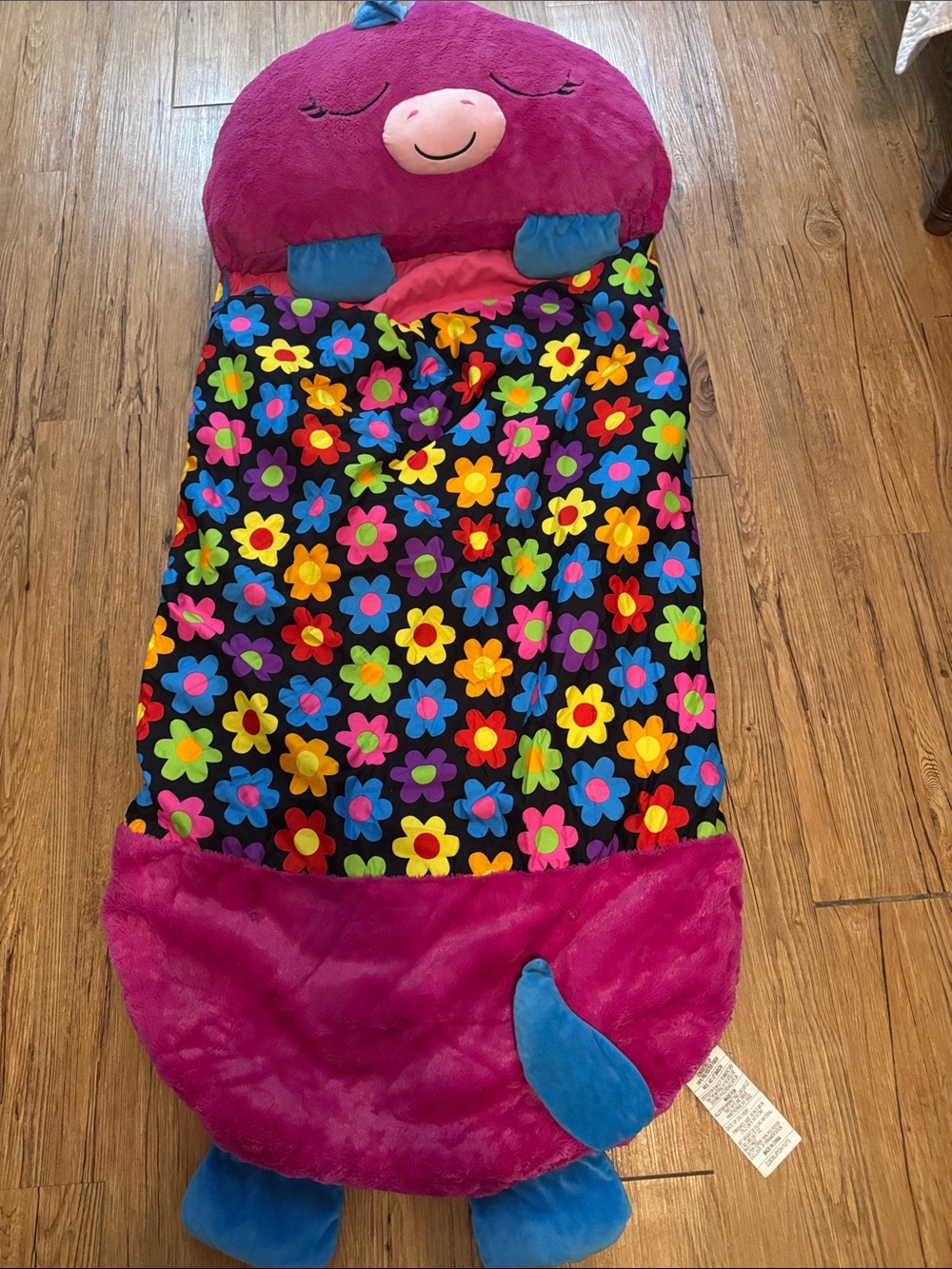 Happy Nappers Plush Floral Kids Sleeping Bag - Pink & Multicolor
